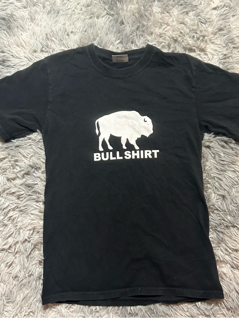 Port and Company Black Tee with White Buffalo Logo